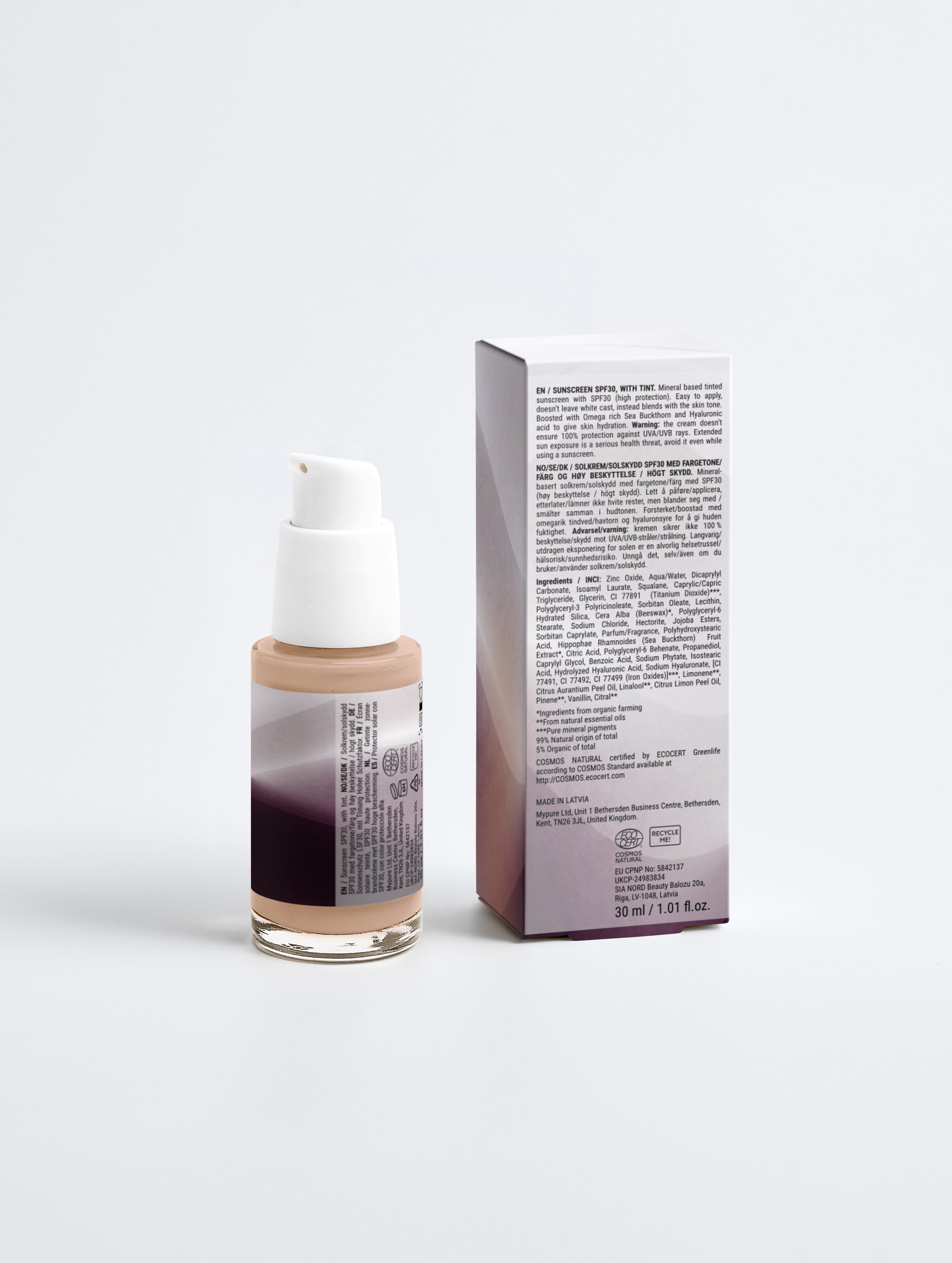 Sunscreen SPF30, with tint